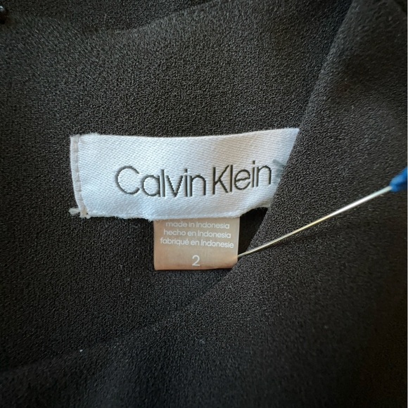 CALVIN KLEIN NWOT SLEEVELESS BLACK FIT & FLARE DRESS TULLE HEM DETAIL | SIZE: 2 - Picture 10 of 10